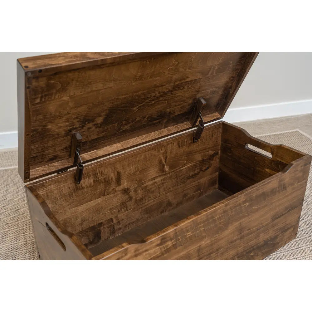 Palmer Maple Blanket Chest Long Oak Stain Rustic Red Door