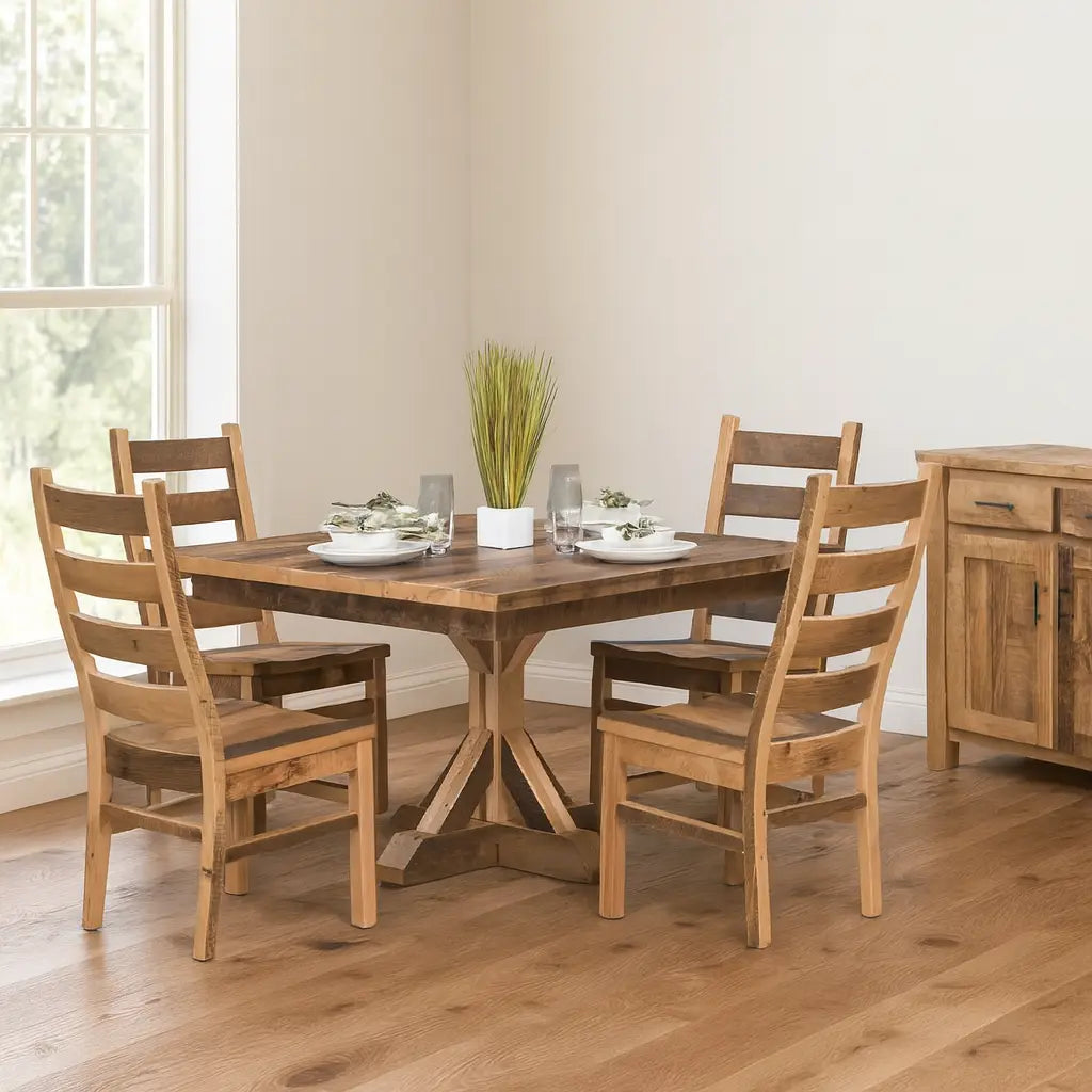 Jackson Reclaimed Wood Square Pedestal Table