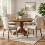 Kent Solid Wood Round Pedestal Dining Table