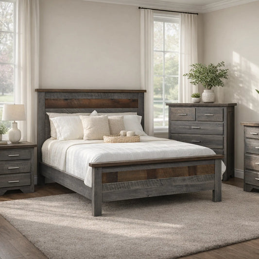 Lander Rustic Modern Reclaimed Wood Bed Frame