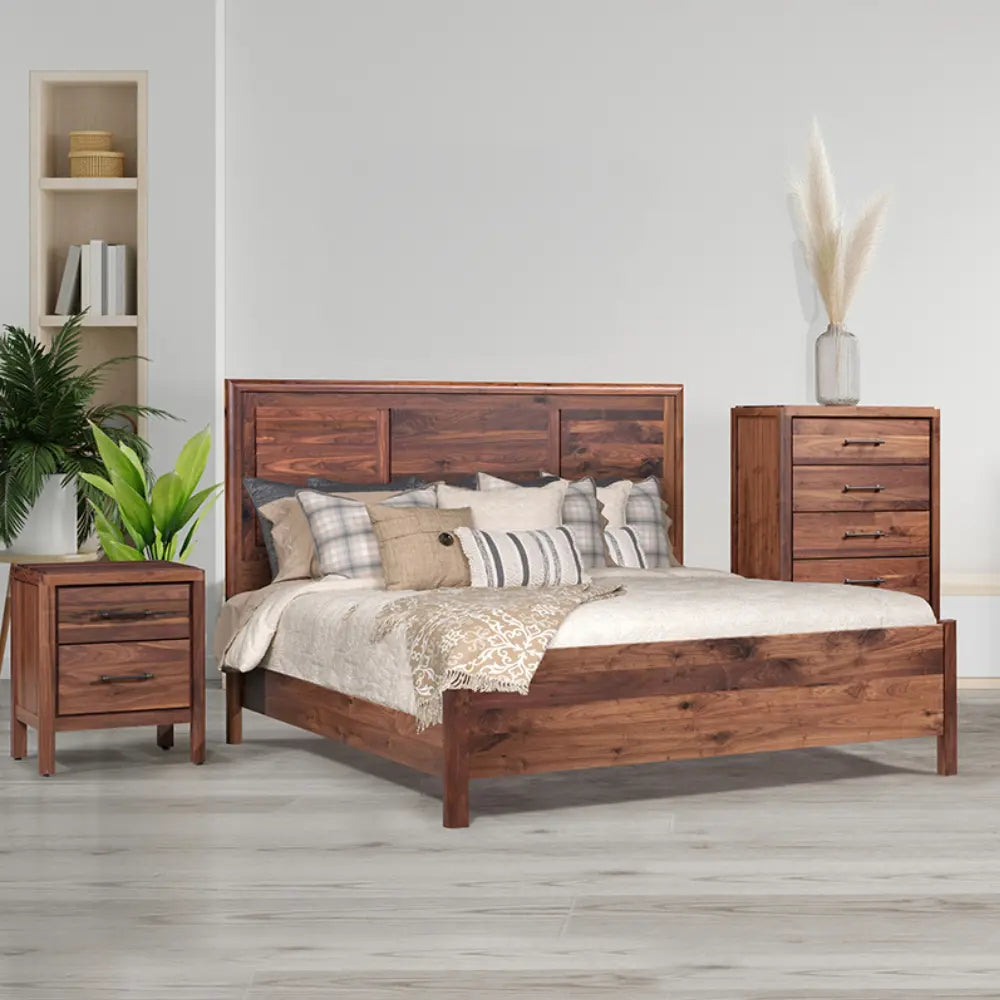  Rustic Walnut Nightstand 