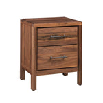 Lena Rustic Walnut Nightstand 2 Drawers