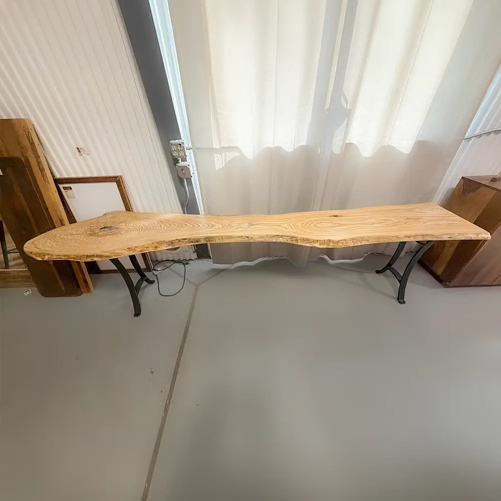 120"L Live Edge Ash Console Table