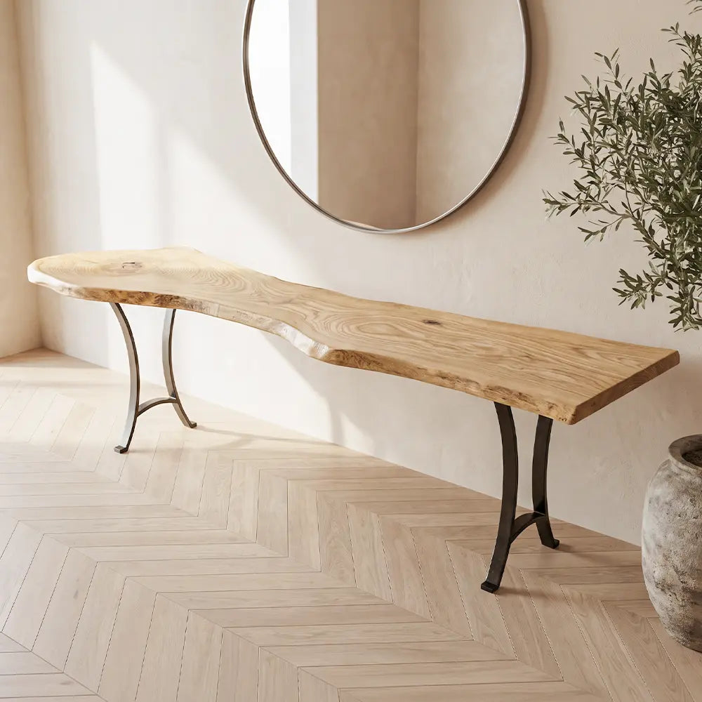 120"L Live Edge Ash Console Table