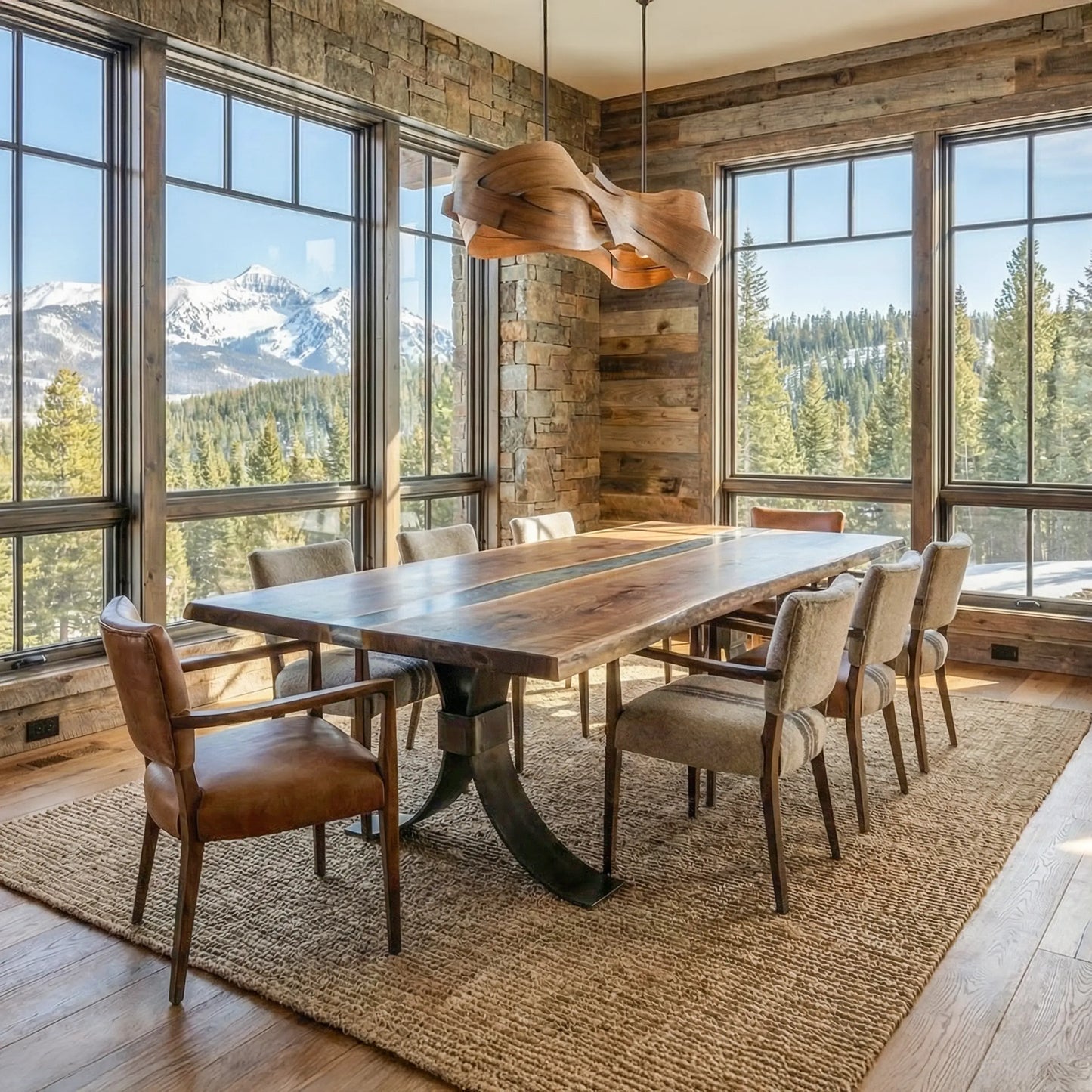 96" Live Edge Walnut River Dining Table