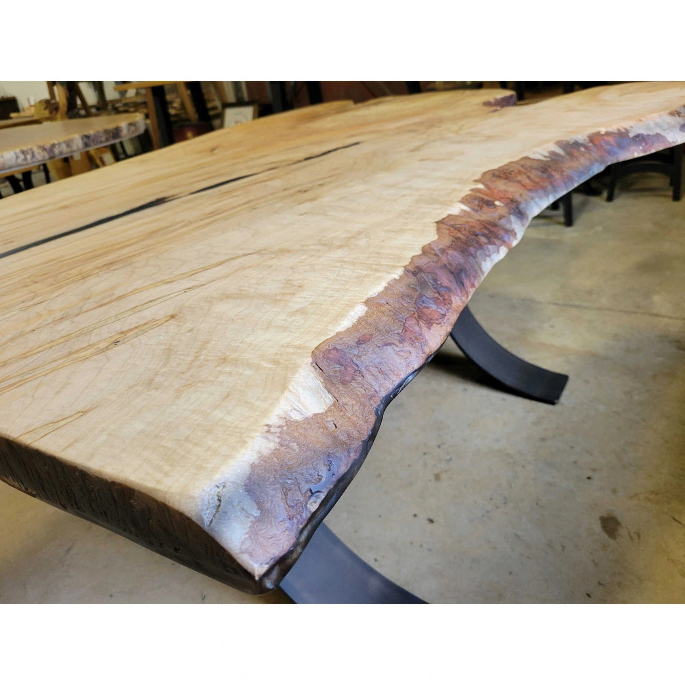 Live Edge Dining Table in Maple Rustic Red Door