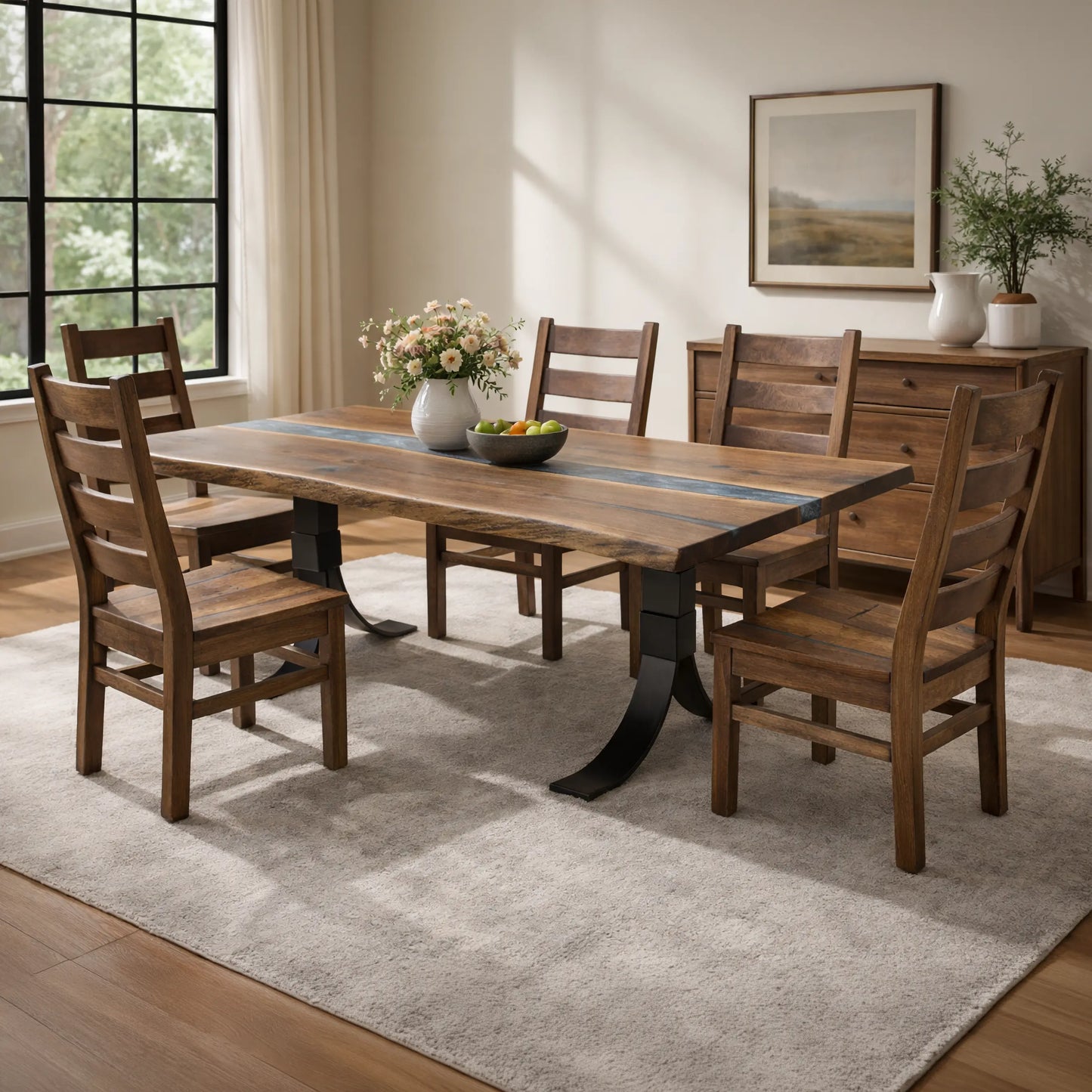 96" Live Edge Walnut River Dining Table