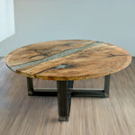 maple live edge round dining table
