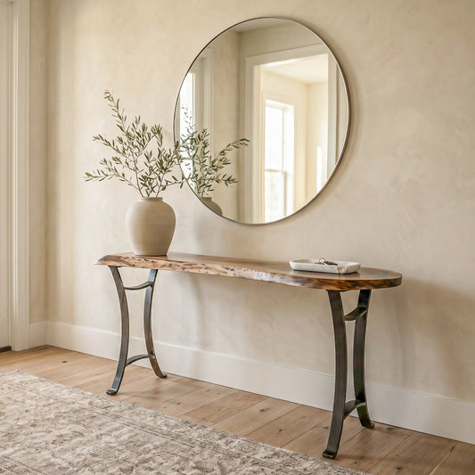 57" Live Edge Walnut Console Table