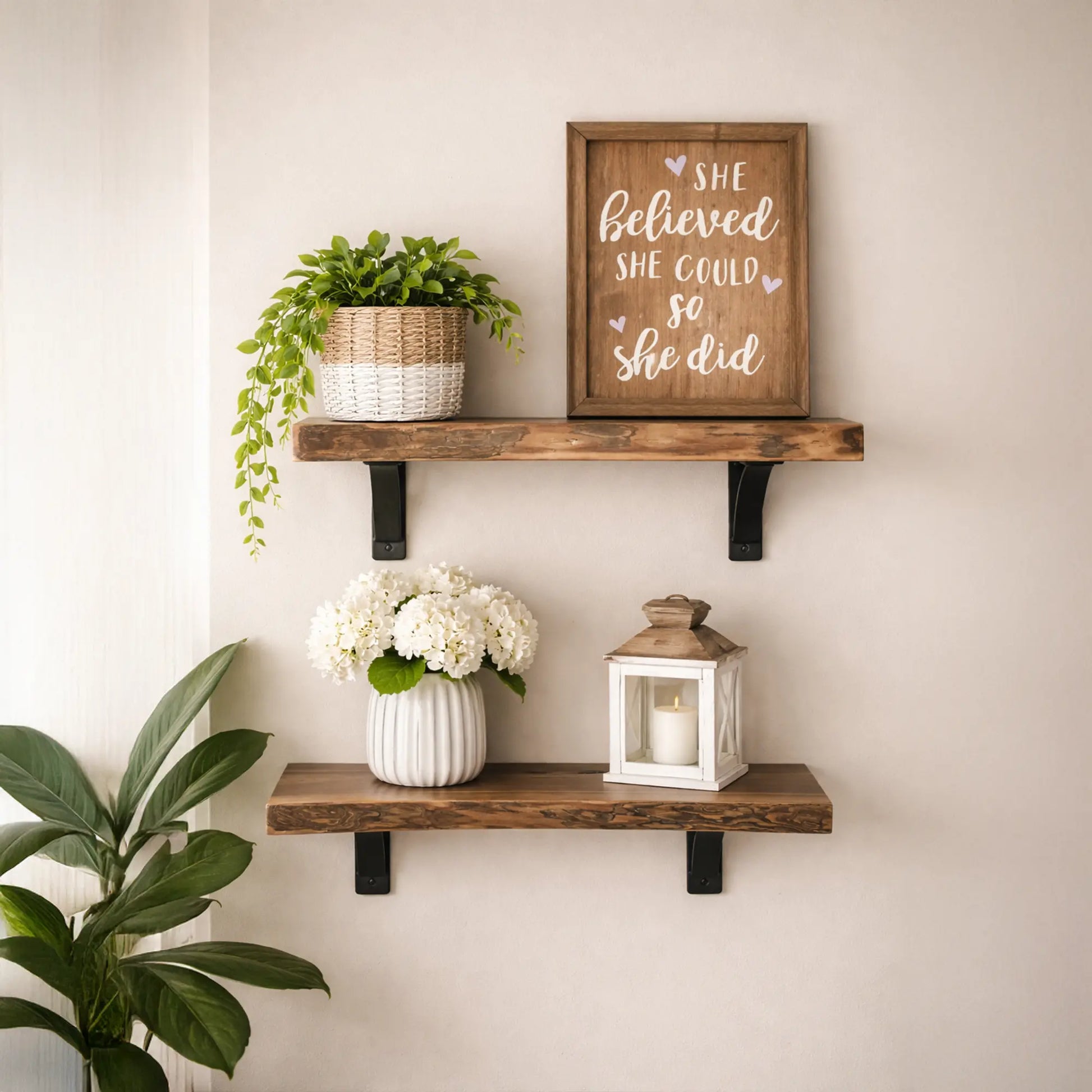 Live Edge Walnut Wood Shelf