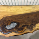 129"L Live Edge Walnut and Epoxy Console Table