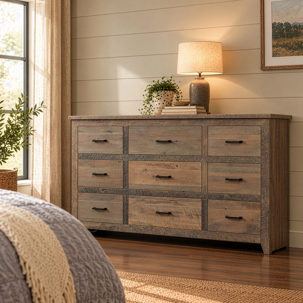 Madison Rustic 9 Drawer Dresser