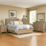 Madison Panel Wood Bed Frame - Rustic Red Door