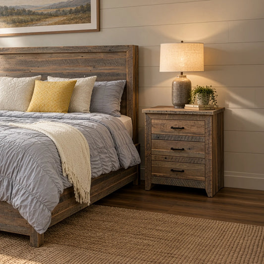 Madison Rustic Contemporary Grey Nightstand