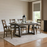Mallory Modern Farmhouse Dining Table, Black Base