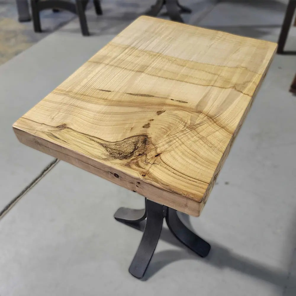 Maple Wood Slab End Table, Live Edge
