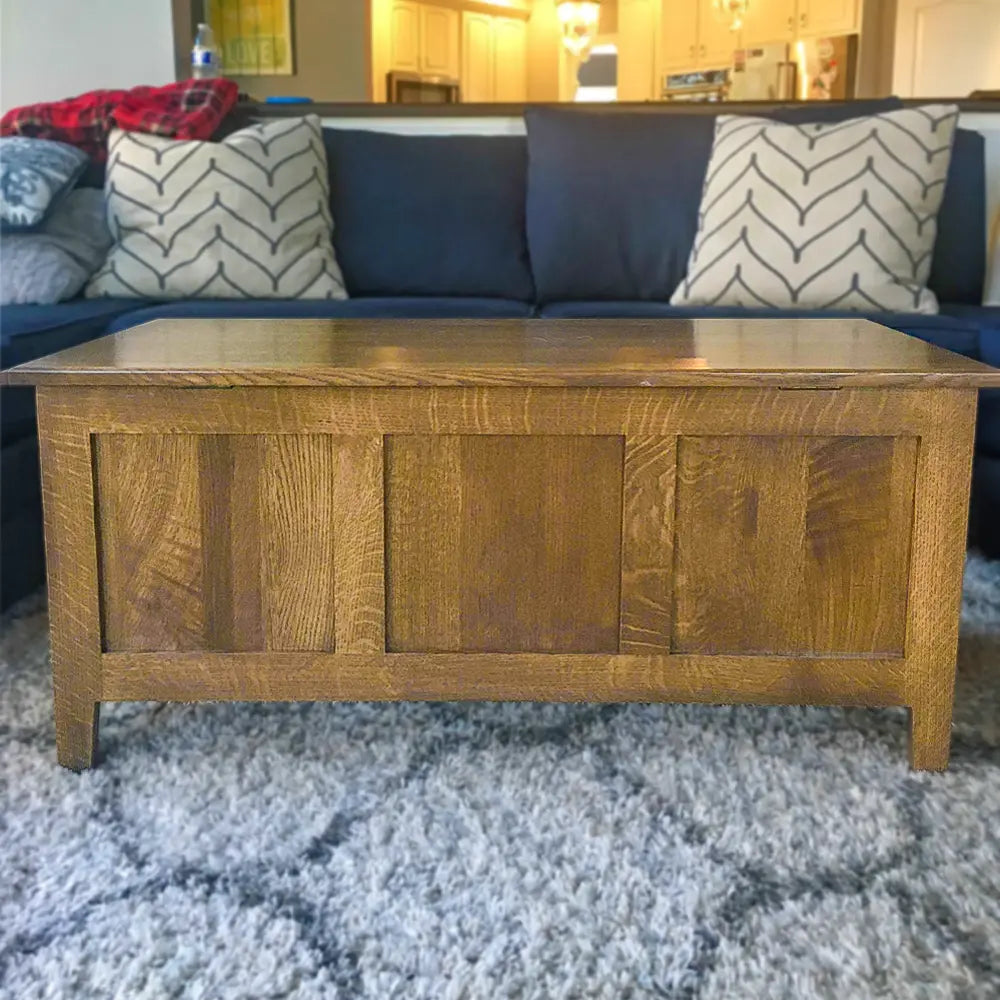 Mission Style Chest Coffee Table, Cedar Bottom