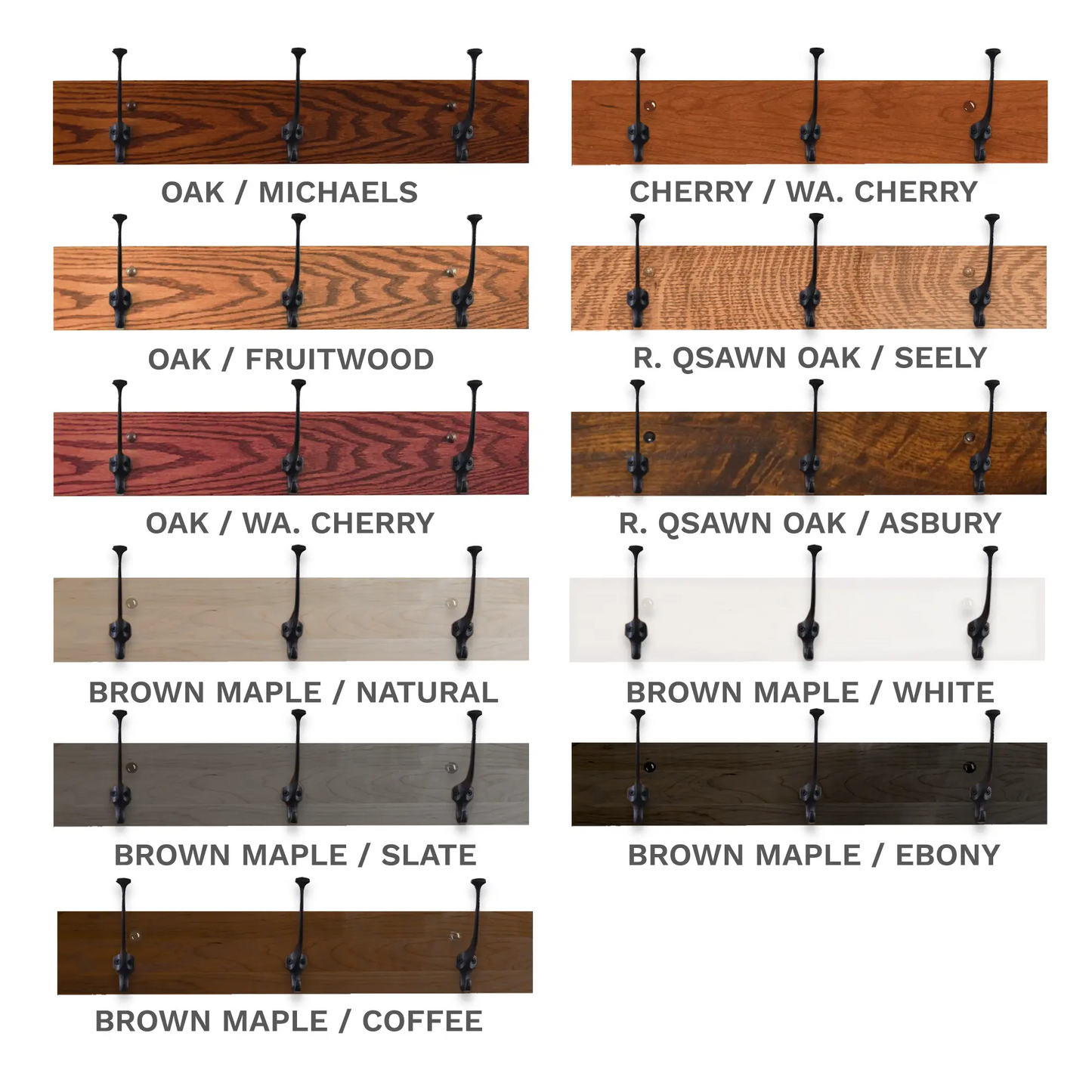 Mission Coat Hanger Wood/Color Options