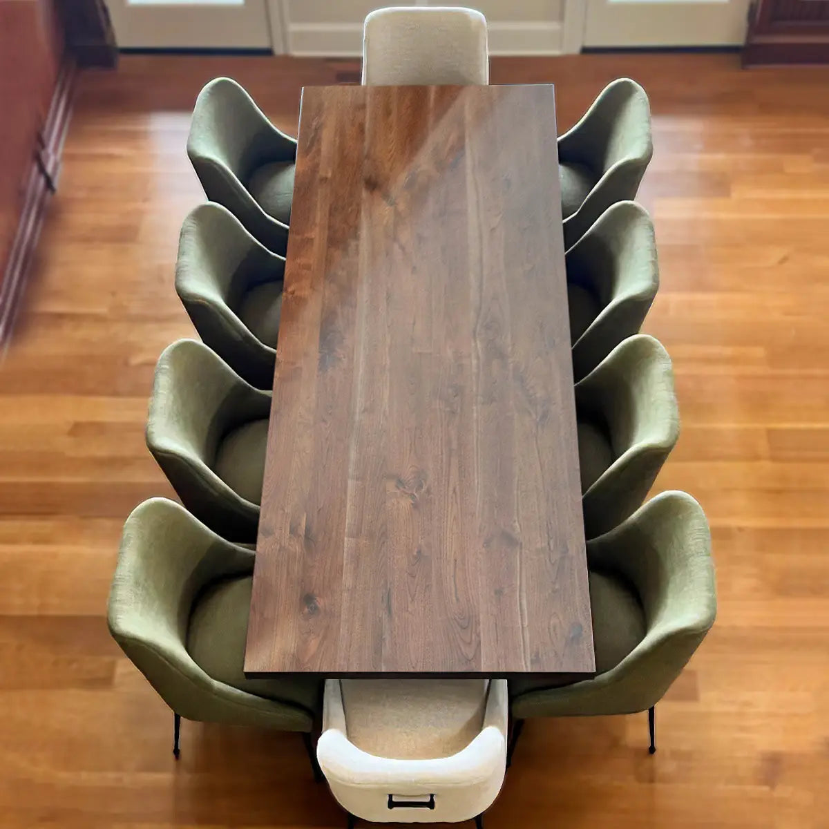 Modern Industrial Walnut Wood Dining Table