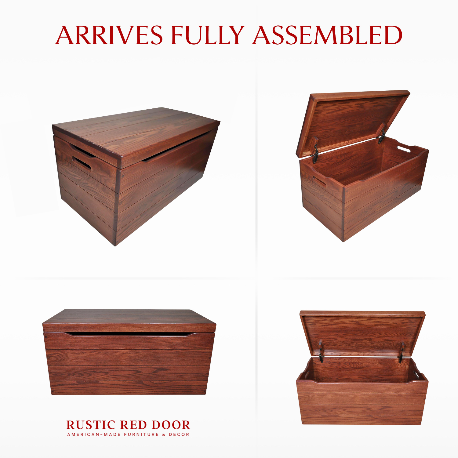 Oak Blanket Chest, Washington Cherry | Rustic Red Door Oak Blanket Chest, Washington Cherry | Rustic Red Door