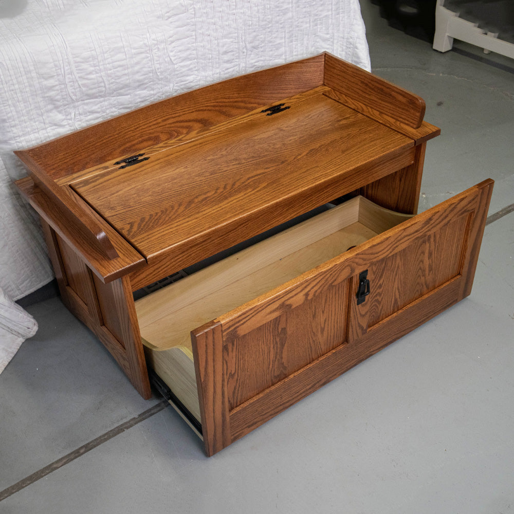 Mission Style Shoe Storage Bench Rustic Red Door