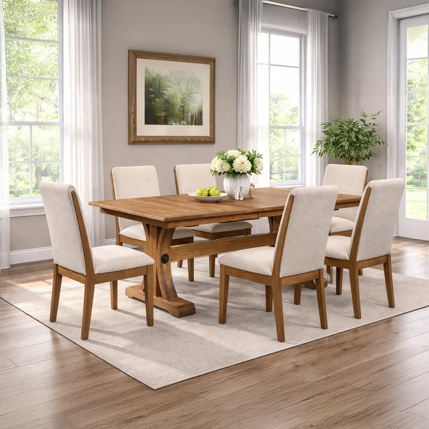 Olympia Rectangular Solid Wood Dining Table with Butterfly Leaf