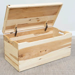 open wood storage chest, hickory wood