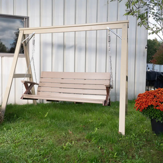 outdoor chain swing with frame