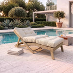 Outdoor Reclining Folding Day Bed with Cushion - All-Weather Performance