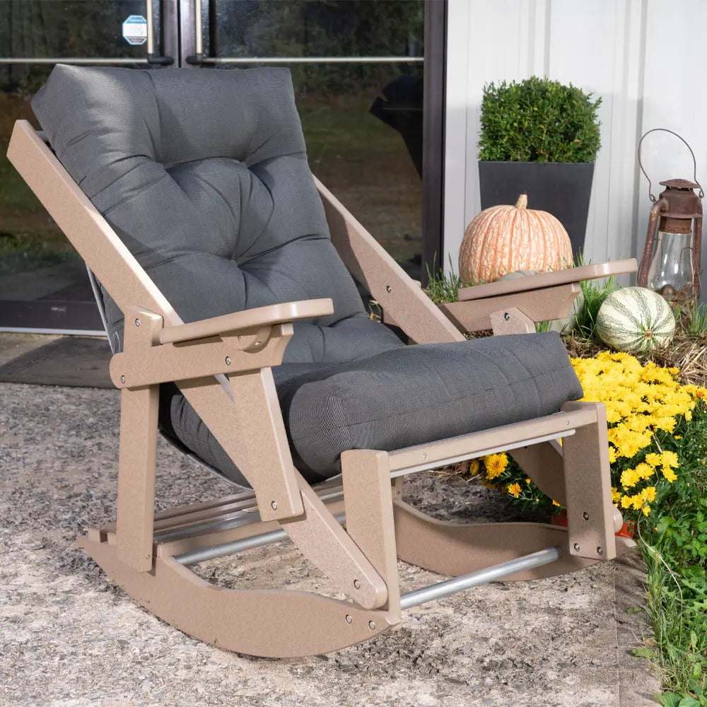 High Back Outdoor Rocker Recliner Rustic Red Door High back outdoor rocker recliner rustic red door