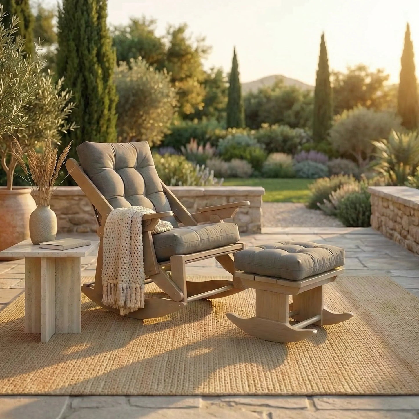 outdoor rocking chair foot rest