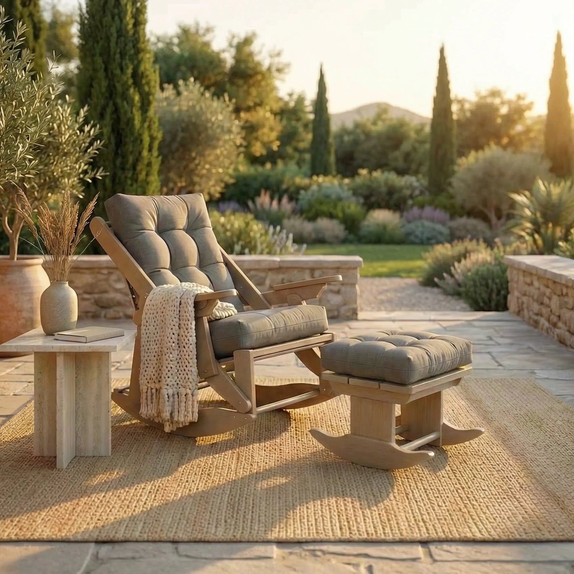outdoor rocking chair foot rest
