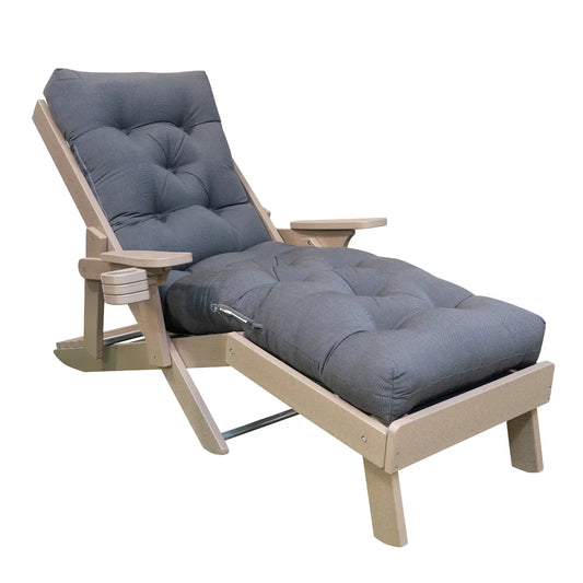 Outdoor Upholstered Poly Lumber Chaise with Cushion