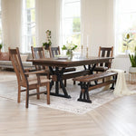 Paxton Reclaimed Wood Dining Table, Steel Trestle Base