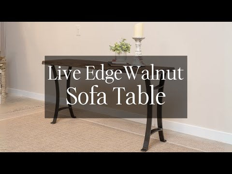 live edge walnut sofa table video