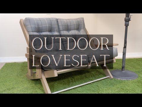 High Back Folding Outdoor Love Seat | Rustic Red Door