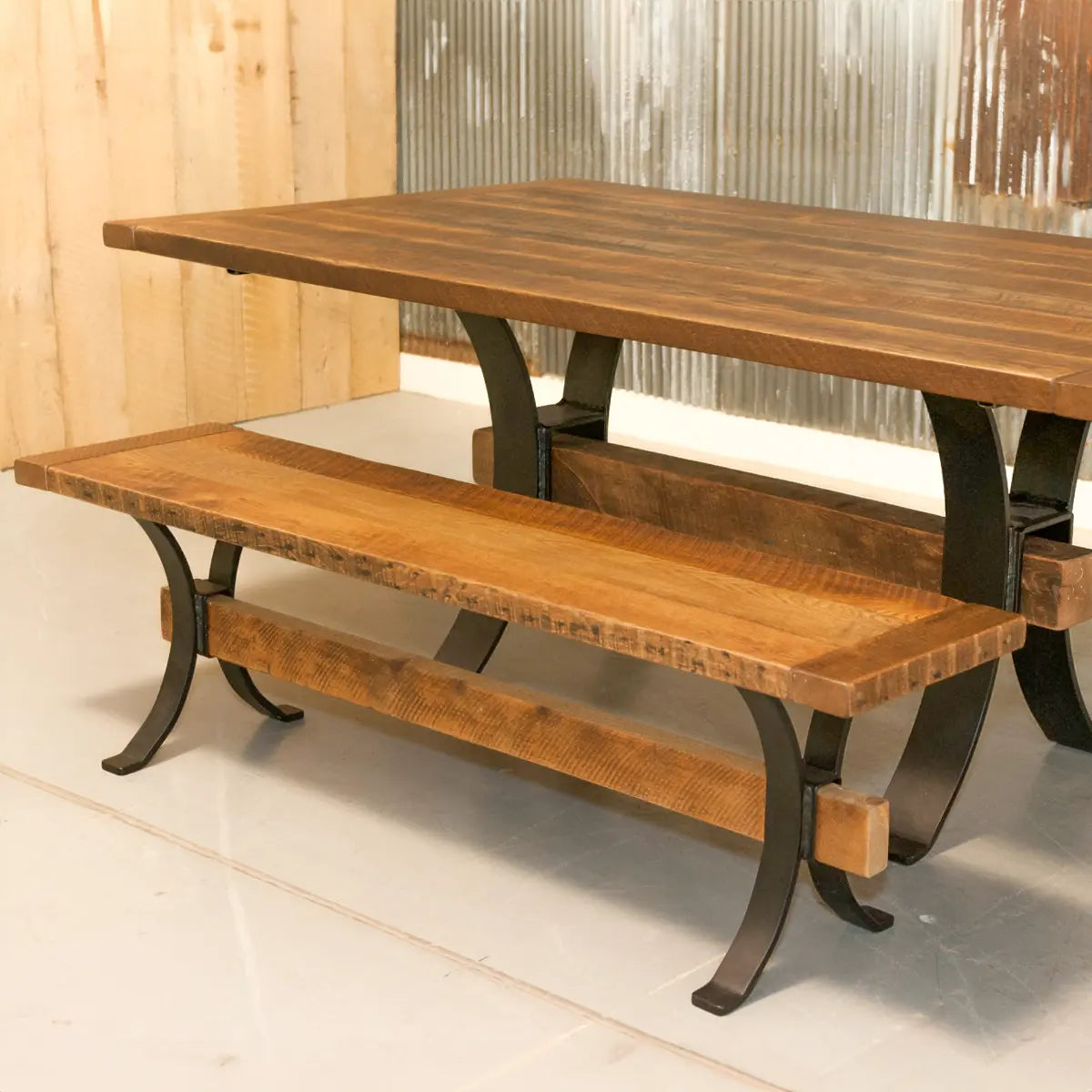 Reclaimed Oak Wood Dining Bench