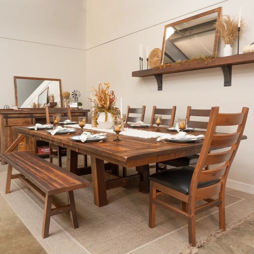 Square Barnwood Dining Table | Farmhouse | Rustic Red Door