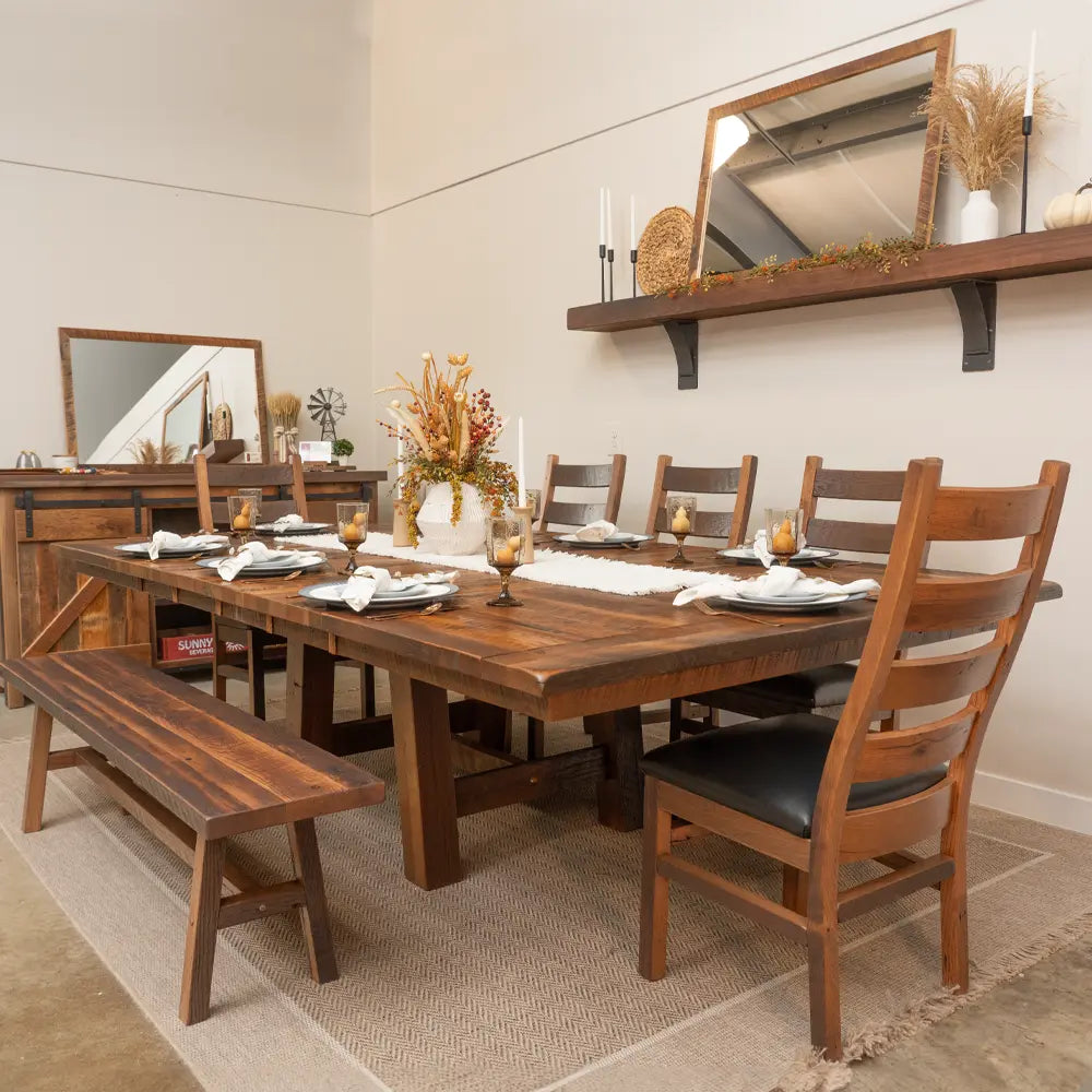 Square Extendable Barnwood Dining Table