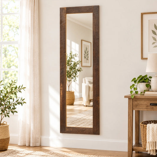 Reclaimed Barnwood Rustic Floor Mirror