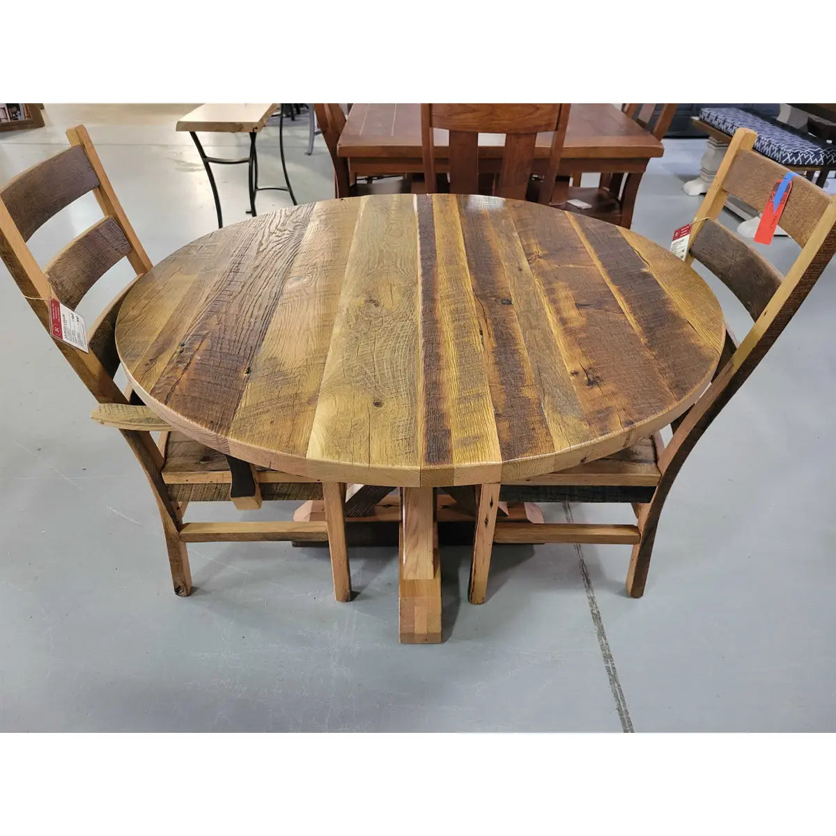 Reclaimed wood round table top deals