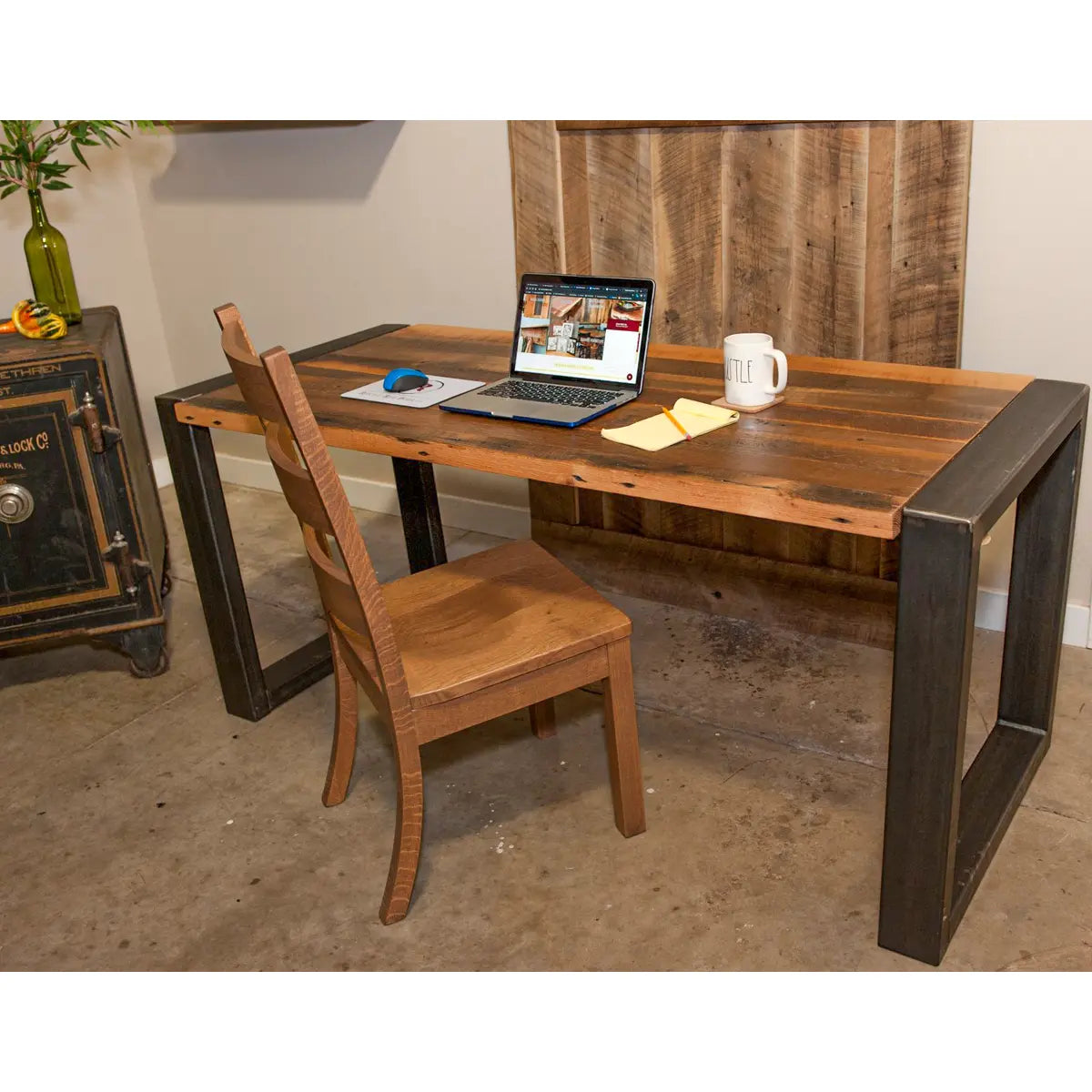 reclaimed wood rustic industrial desk