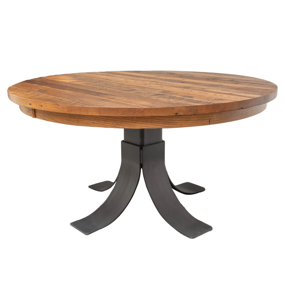 round farmhouse dining table, barnwood