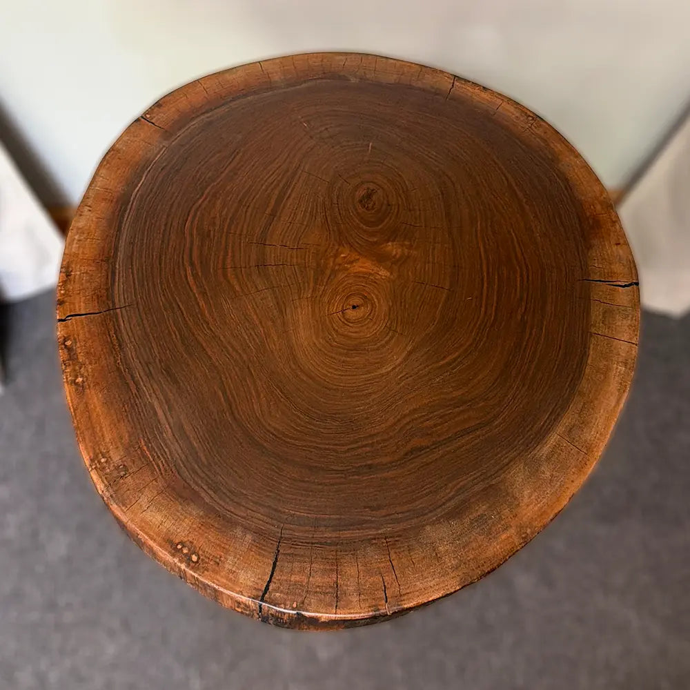 Live Edge Walnut Round End Table