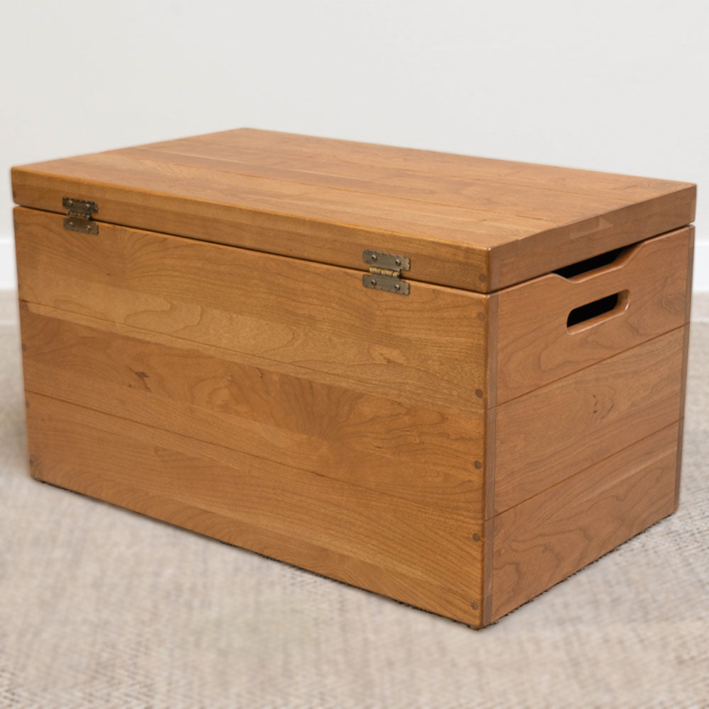 Rustic Cherry Wood Storage Chest, Back
