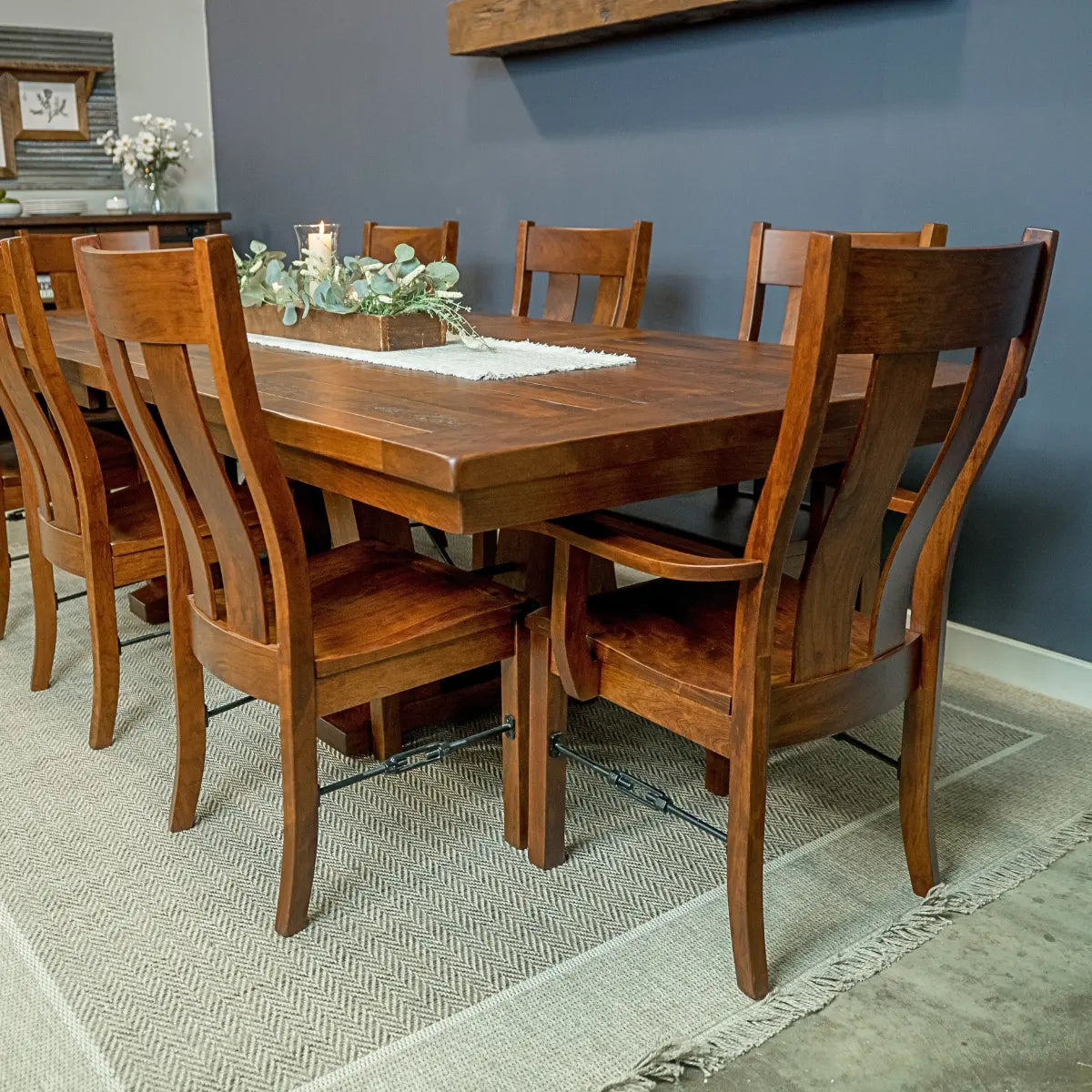rustic cherry wood dining chairs