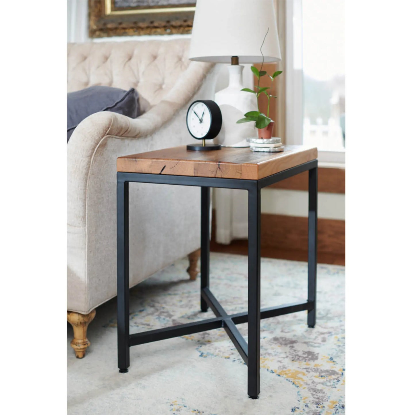 Shelton Rustic Industrial Side Table