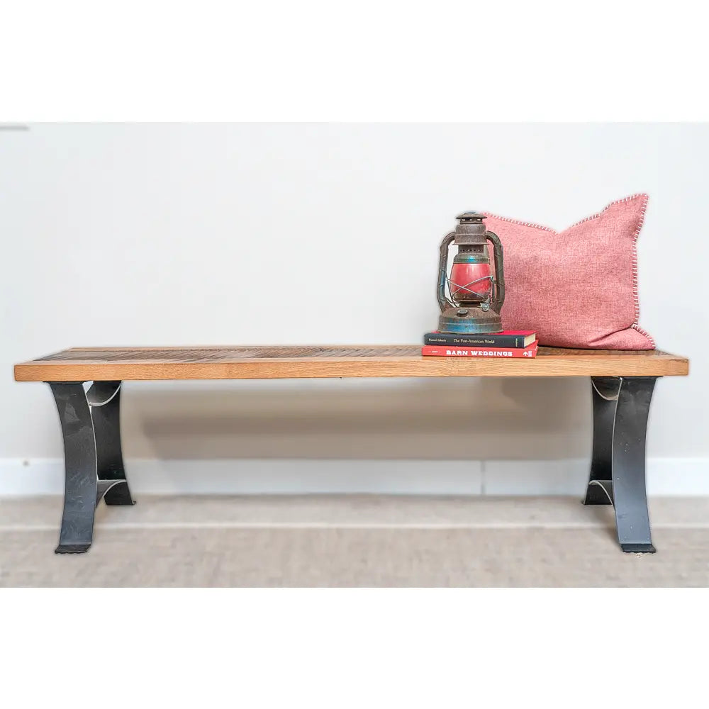 rustic reclaimed wood dining bench