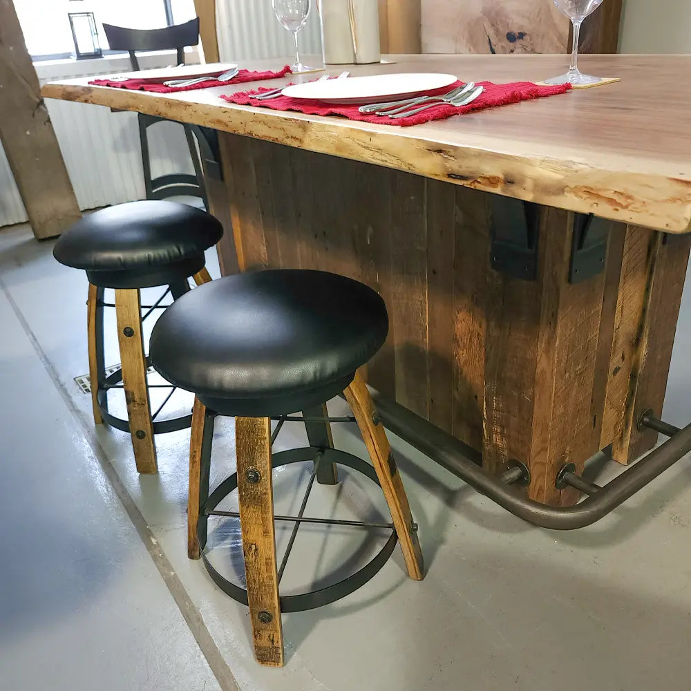 Whiskey Barrel Bar Stool