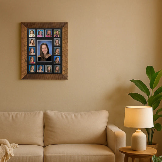 11x14 Barnwood School Picture Frame, Black Mat